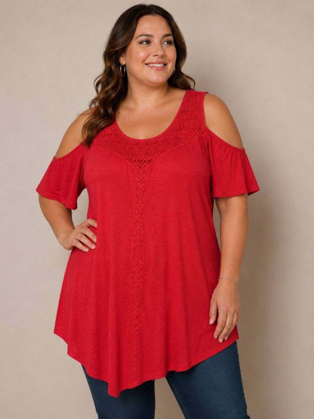Peck & Peck Cold Shoulder Summer Top Size XL